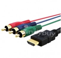 HDMI to 3 RCA or RGB V.High Speed Audio Video AV Cable for HDTV DVD 1.5m